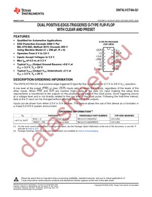 SN74LVC74AQDRQ1 datasheet  